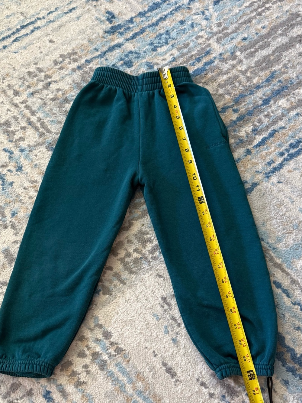 Balenciaga Kids Dark Teal Elastic Waist Joggers
